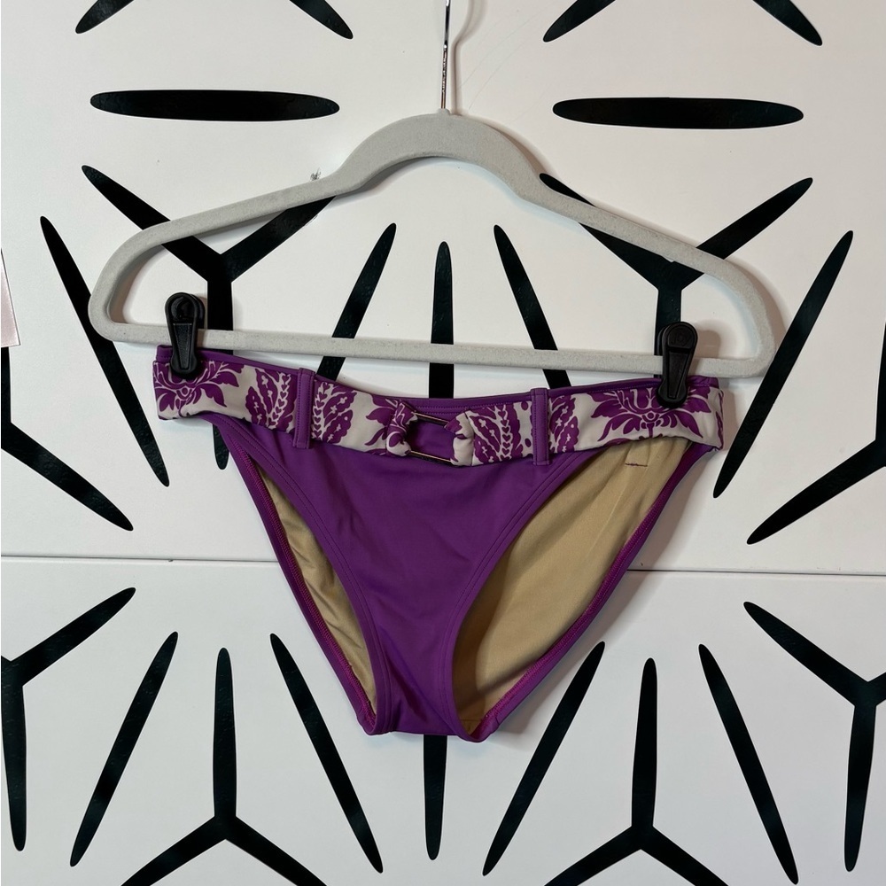Victoria’s Secret Purple Bikini Bottom Floral Belt Women’s Size M